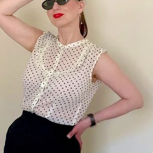 💄ModCloth Pinup Retro Polkadot Blouse 💄